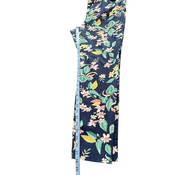 Old Navy Blue Floral Office‎ Secret Slim Pocket Straight Leg Pixie Pants Size 16 - Picture 11 of 12